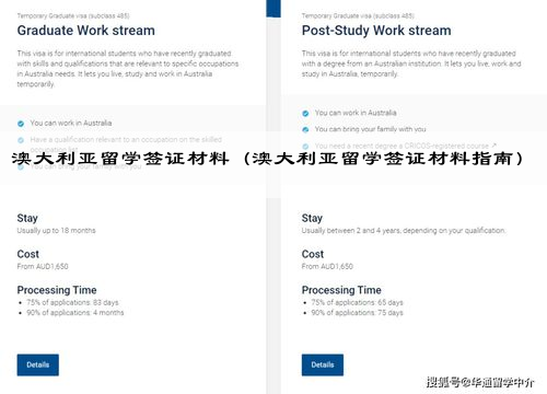 澳大利亚留学签证材料
